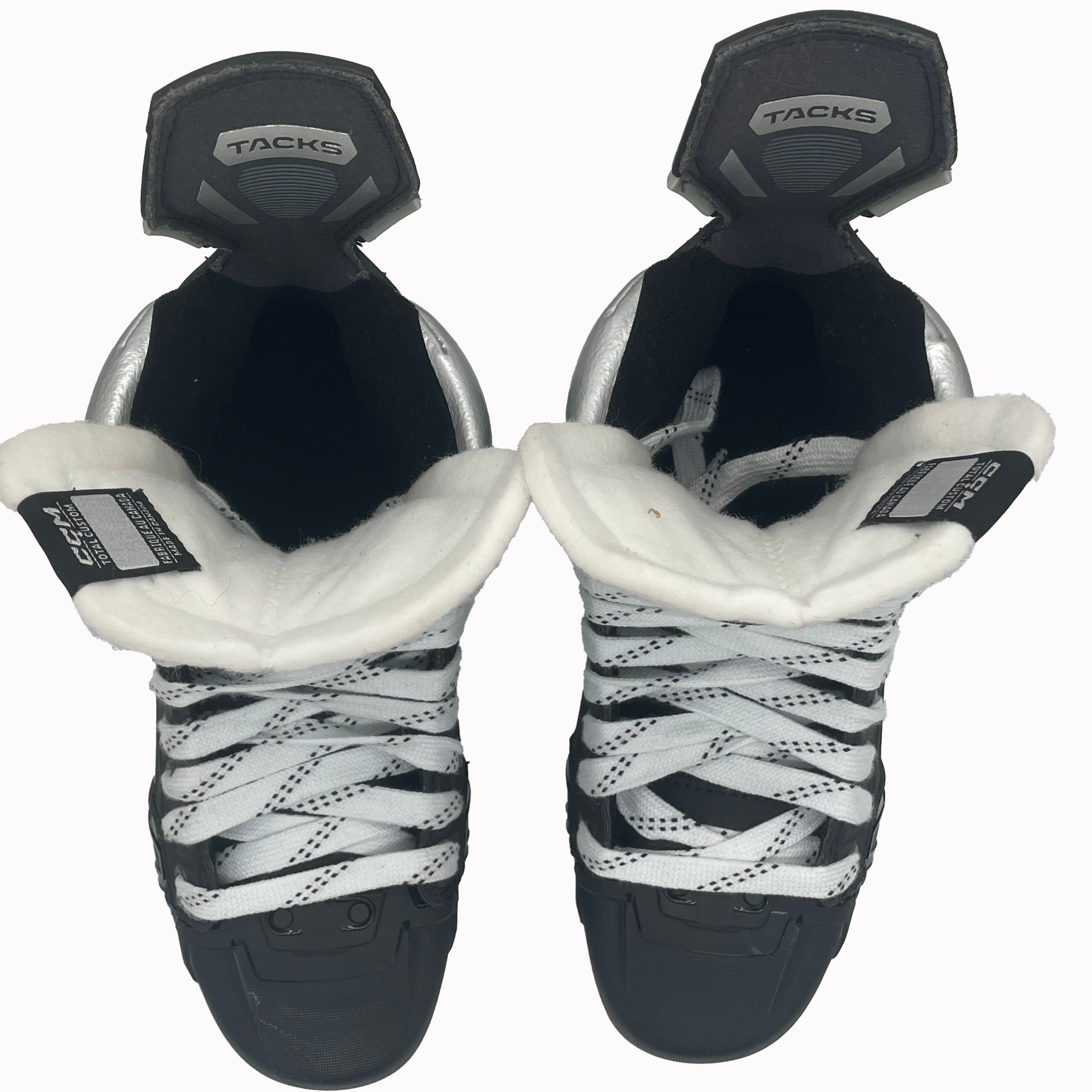 CCM Tacks AS-V Pro – Nouveaux patins de hockey NCAA Pro Stock – Taille 7,5 (noir/bleu)